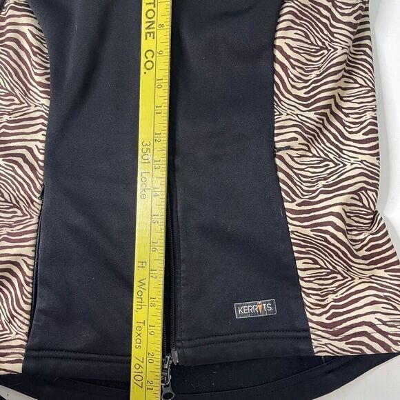 Kerrits  Women's Zebra Pattern Double Zip Softshell Equestrian Vest Black XS - Picture 7 of 11